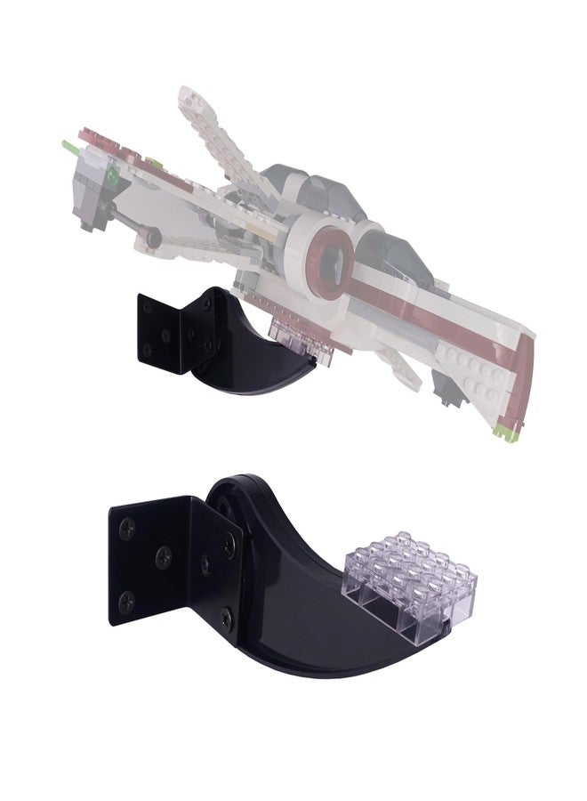 حامل جداري لمجموعات ليغو 75402 ARC-170 Starfighter، و10343 و10368 مزهريات زهور الأوركيد لتزيين المنزل، و71426 و31136 Creator، ومجموعات Speed F1، ومجموعة بناء الطائرات، إلخ. دعامة زاوية قابلة للتعديل، حامل جداري فقط. - Image 1